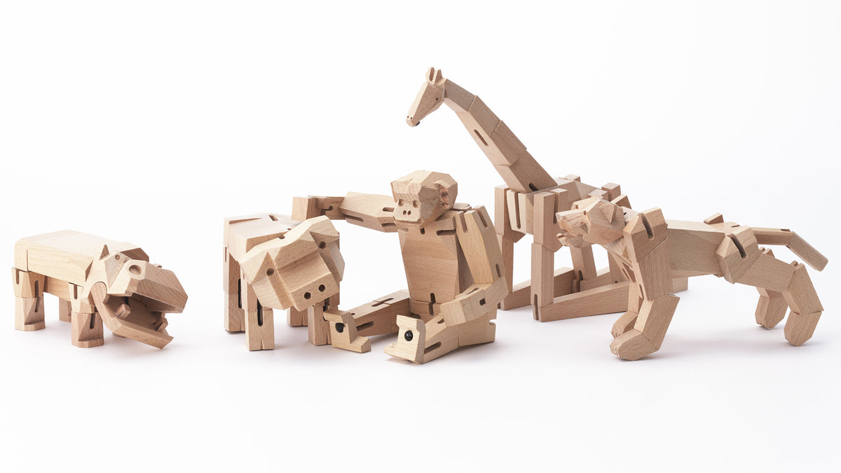 Morphits® All wooden Animal Zoo Set