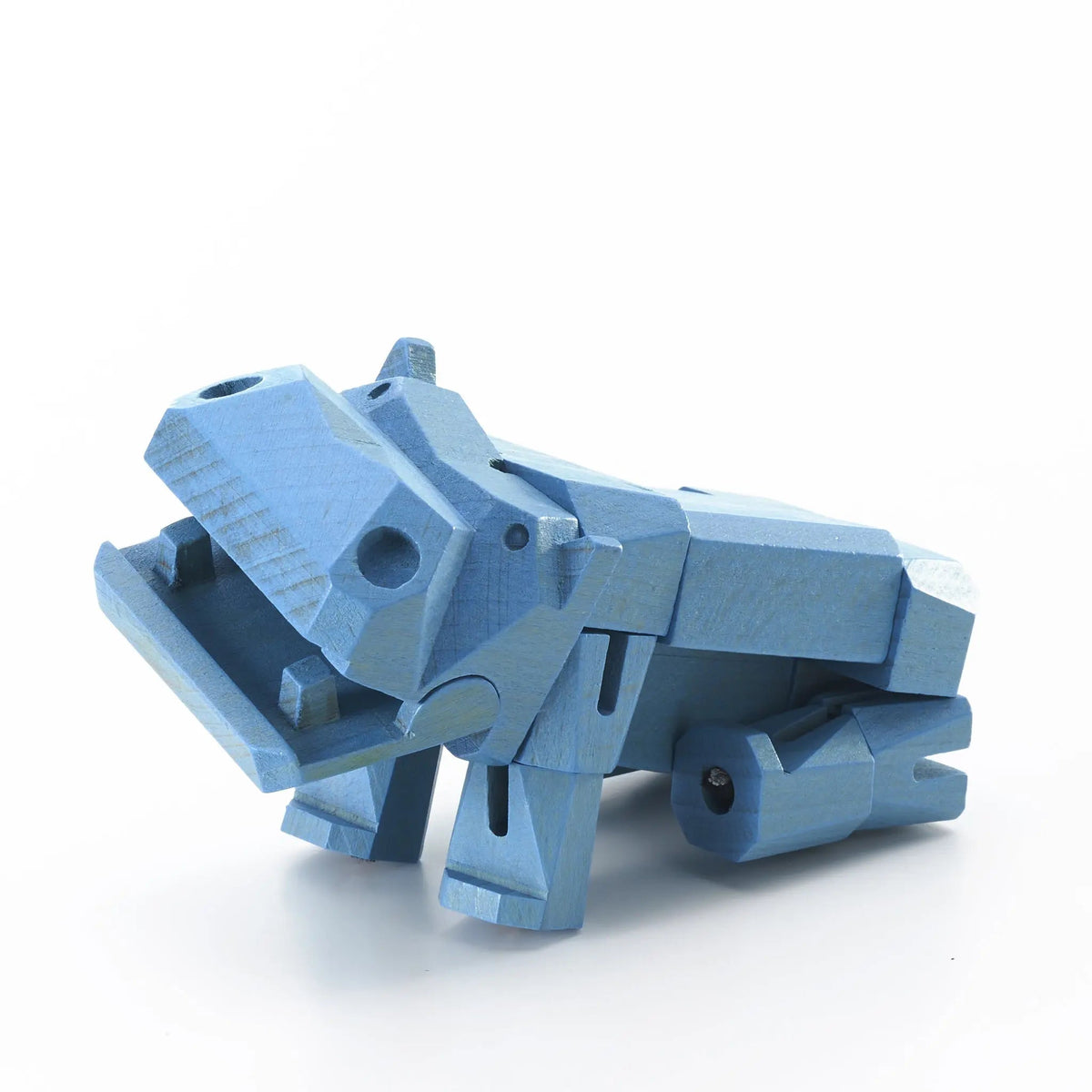 Morphits Hippo Transformable Wooden Design Object - Interactive Art Piece - Yoshiaki Ito Design