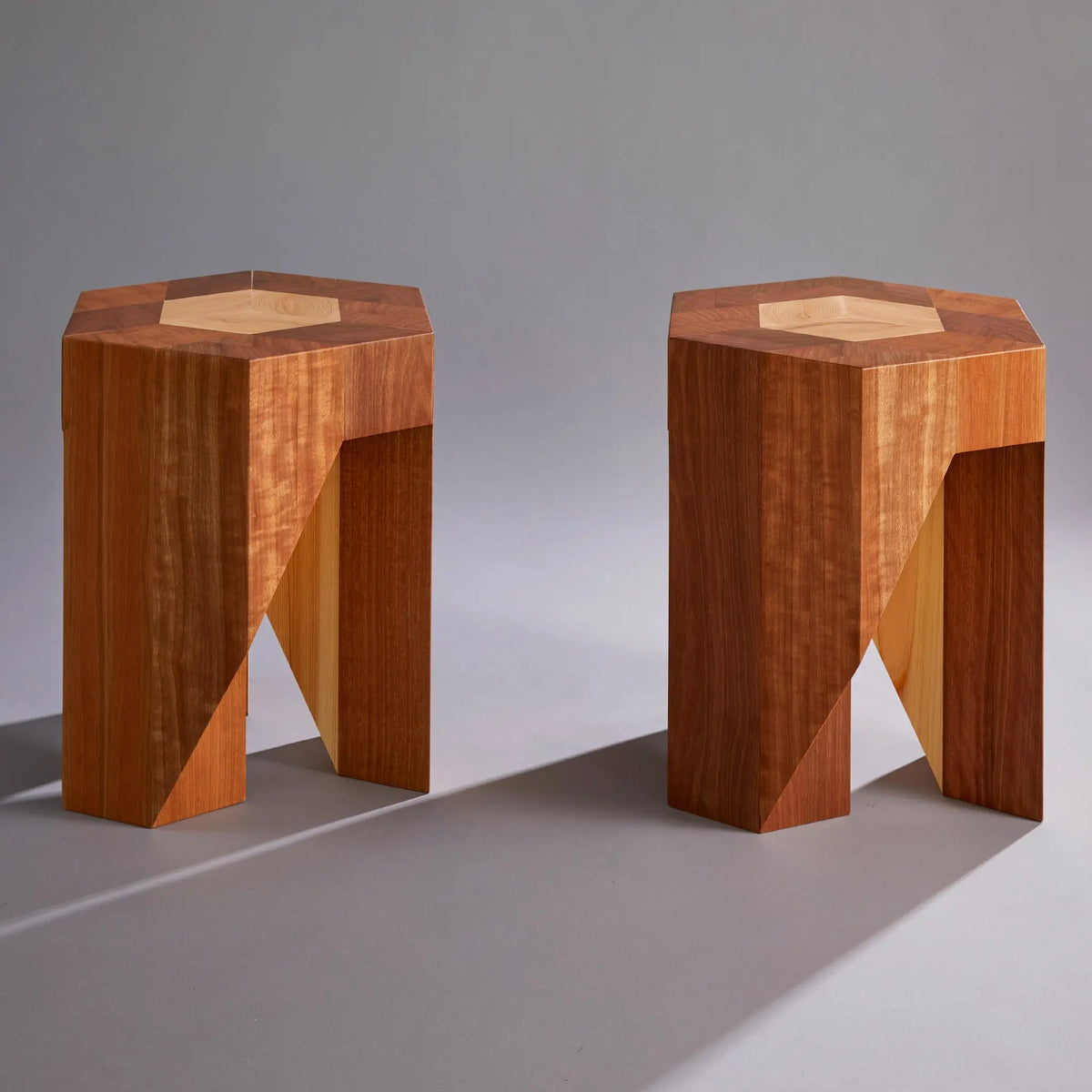 Yosegi Wood Pair Stool - Unique Japanese Design - Yoshiaki Ito Design Furniture Decor FunctionalDesign furniture 4