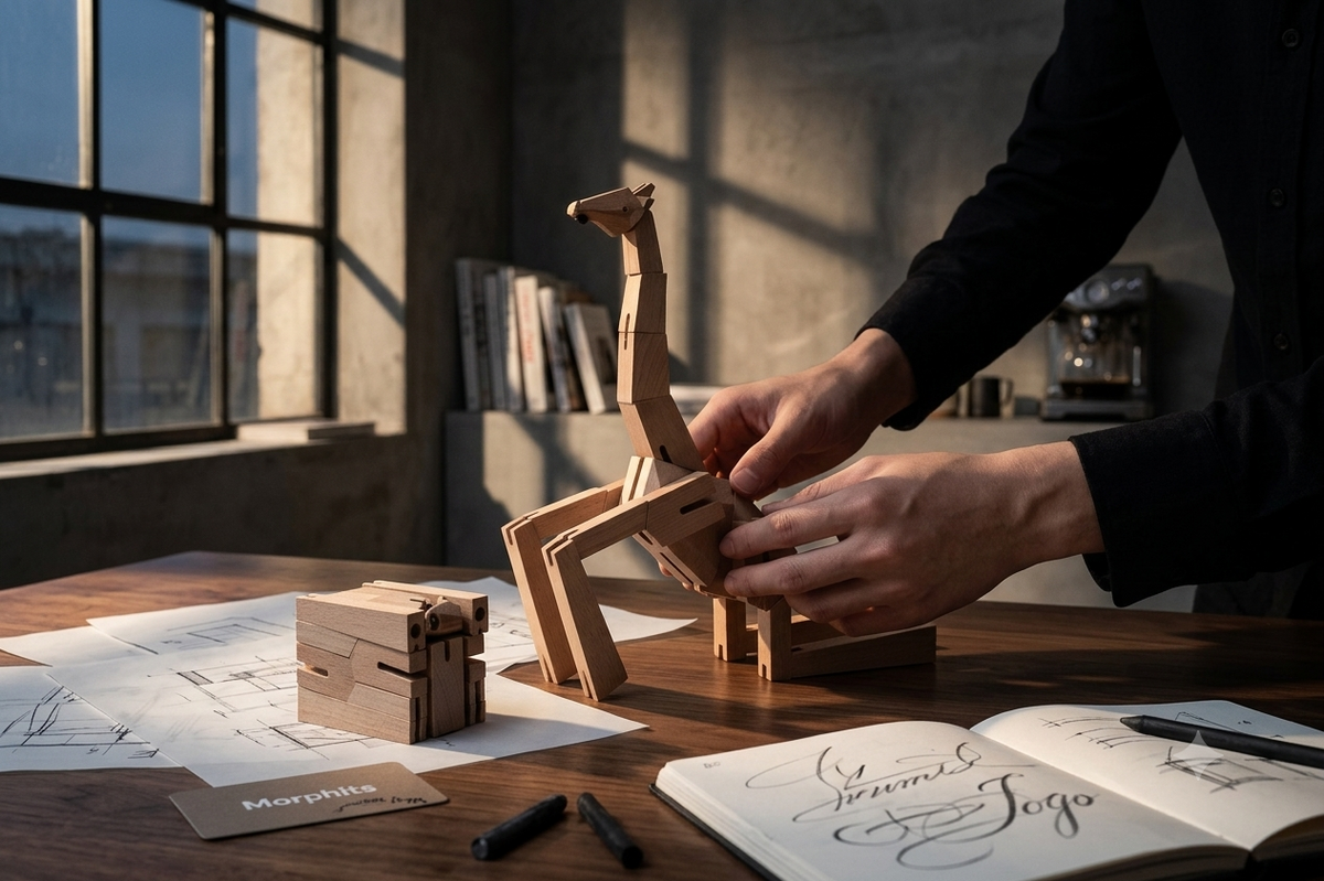 Beyond the Fold: Using Abstract Shapes to Spark Unstructured Creativity — Morphits® transformable wooden design object