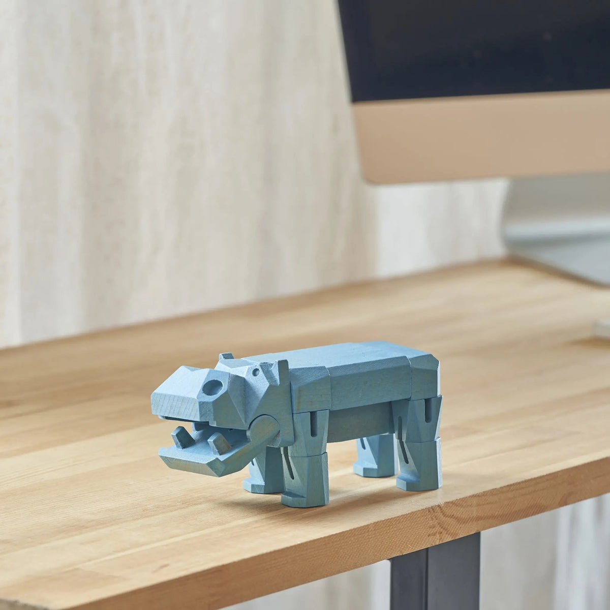 Morphits Hippo Transformable Wooden Design Object - Interactive Art Piece - Yoshiaki Ito Design