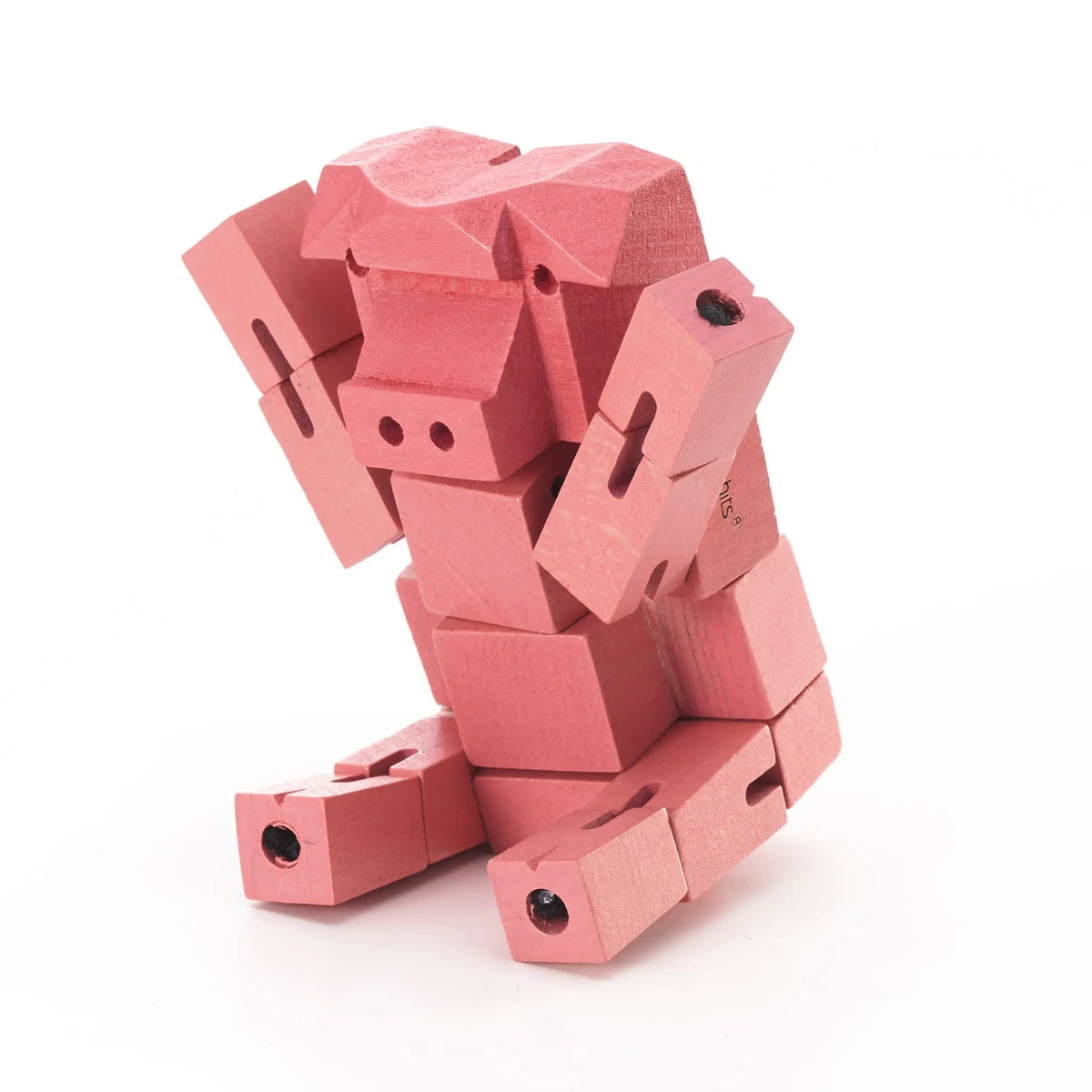 Morphits Pig Transformable Wooden Design Object - Interactive Art Piece - Yoshiaki Ito Design