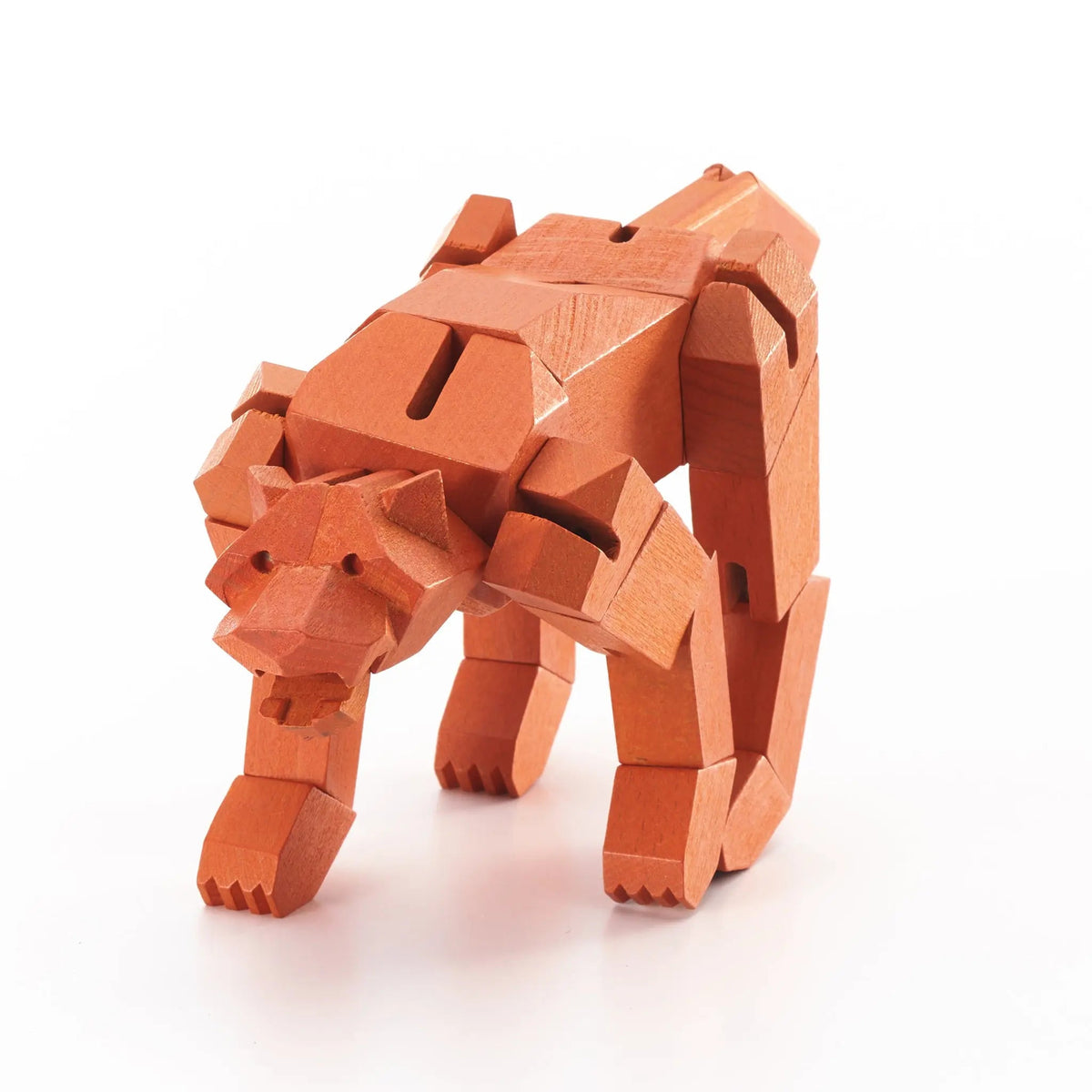 Morphits Tiger Transformable Wooden Design Object - Interactive Art Piece - Yoshiaki Ito Design