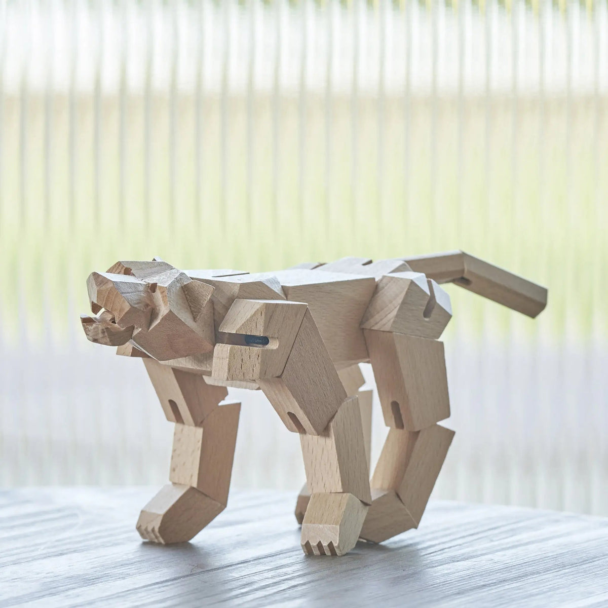 Morphits Tiger Transformable Wooden Design Object - Interactive Art Piece - Yoshiaki Ito Design