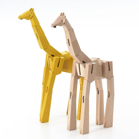 Morphits ® Giraffe Wooden Toy: Elevate Playtime with Tall Tales in our Wooden Playset World - Yoshiaki Ito Design Stand Duo1