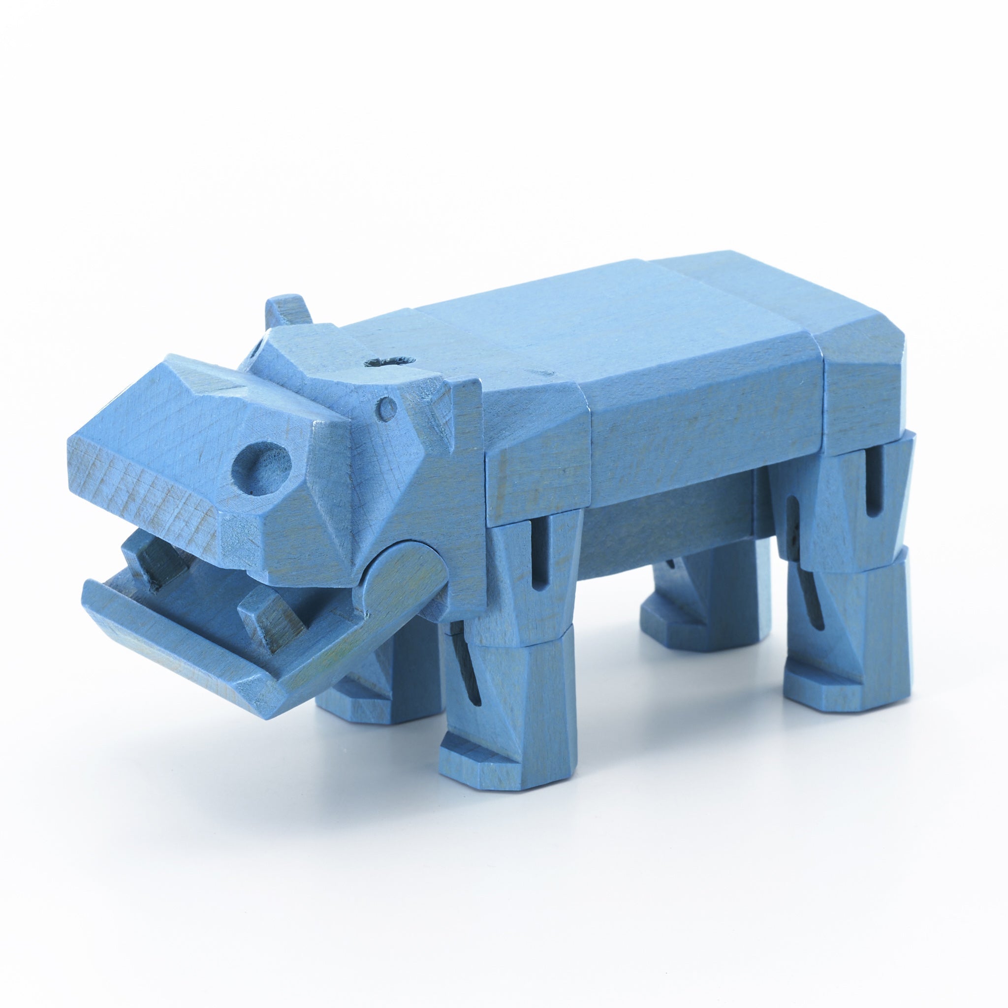 Morphits ® Hippo Wooden Toy: Explore the Wild with Poseable Wooden Playset Friends - Yoshiaki Ito Design Stand B1