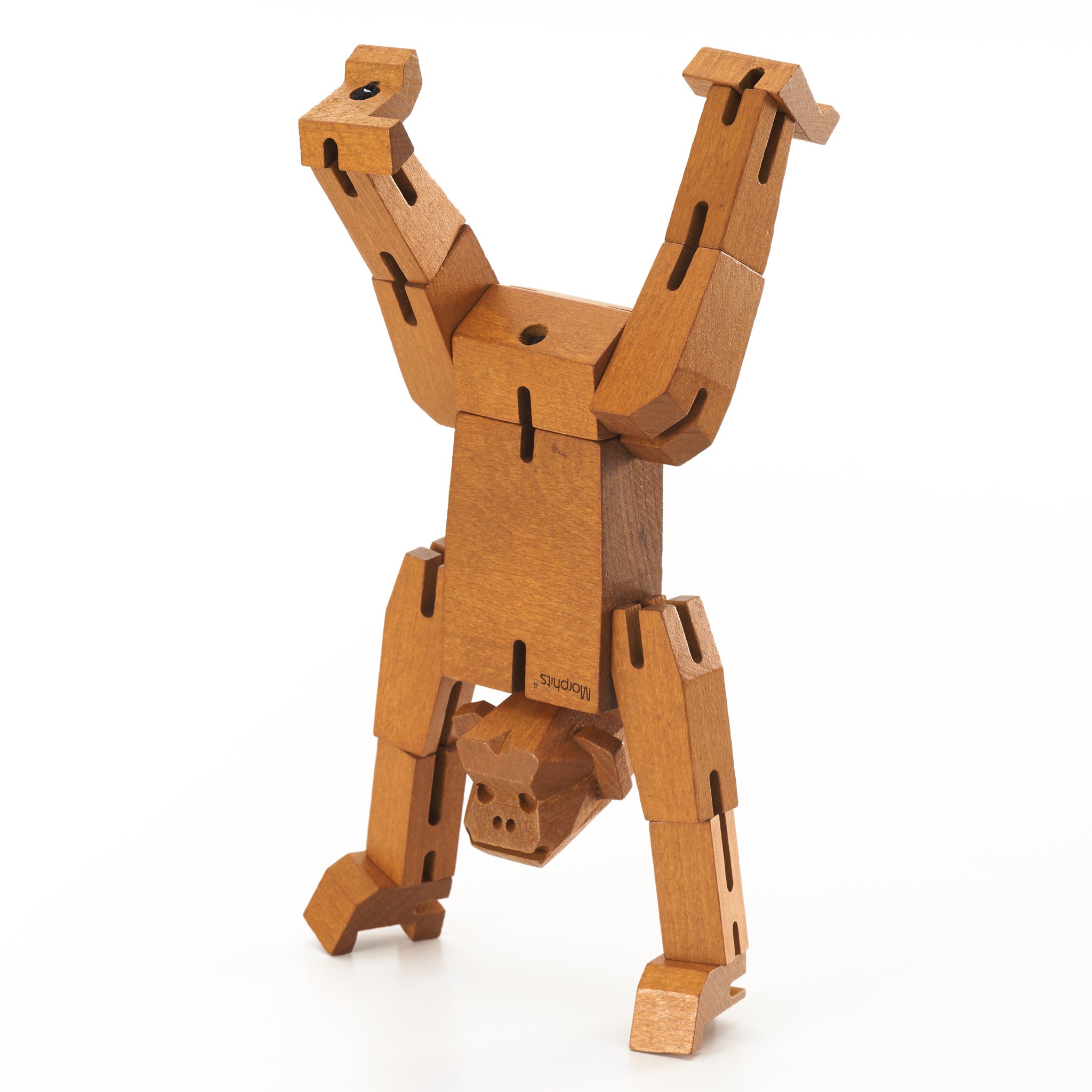 Morphits ® Monkey Wooden Toy: Unleash Creativity with Poseable Wooden Playset - Yoshiaki Ito Design Stand T2