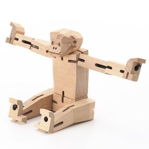 Morphits ® Monkey Wooden Toy: Unleash Creativity with Poseable Wooden Playset - Yoshiaki Ito Design Sit N2