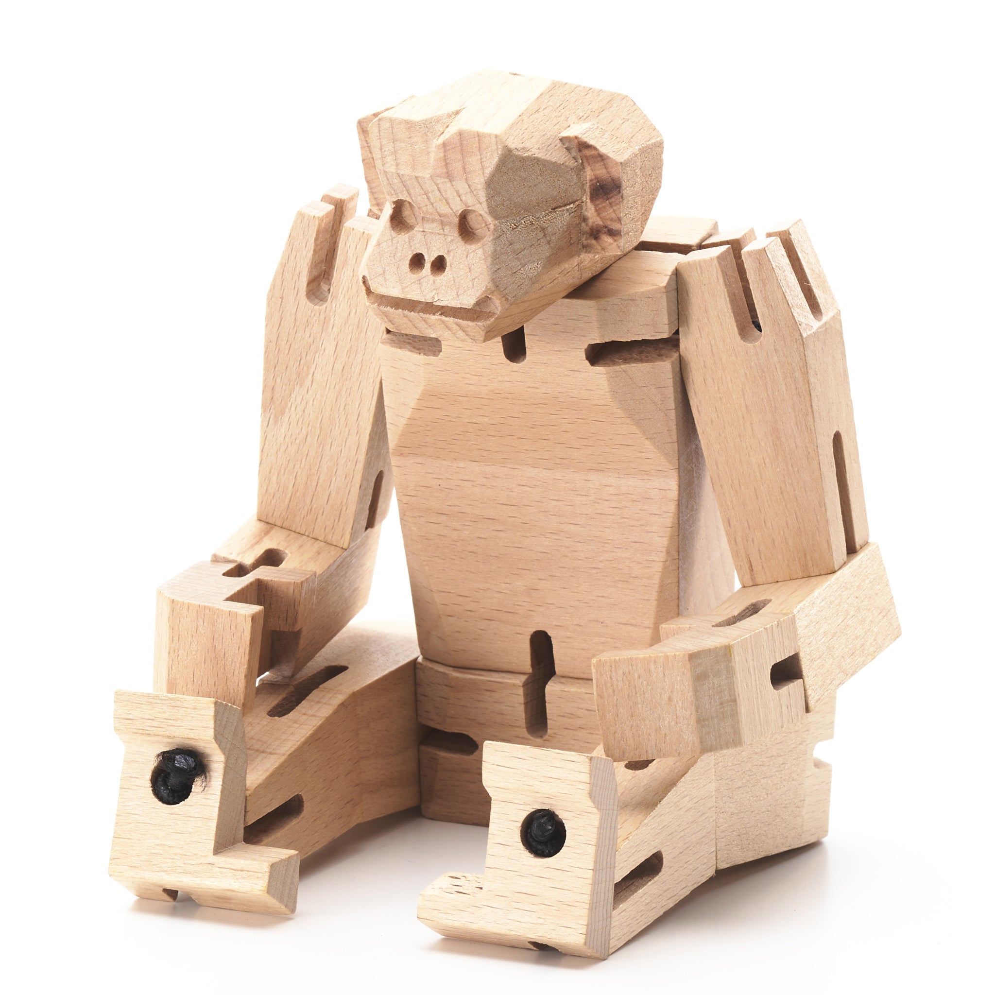 Morphits ® Monkey Wooden Toy: Unleash Creativity with Poseable Wooden Playset - Yoshiaki Ito Design Sit N1