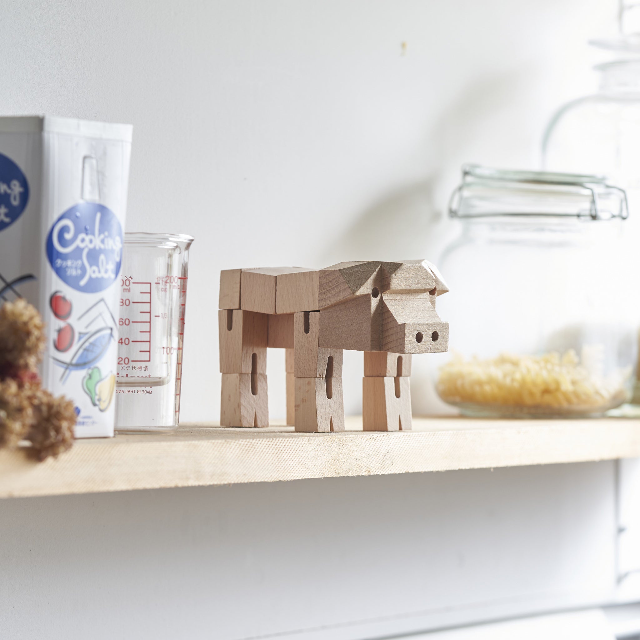 Morphits ® Pig Wooden Toy: Whimsical Wooden Playset Companions for Imaginative Minds - Yoshiaki Ito Design Stand N4
