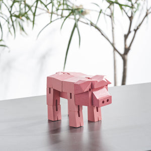 Morphits ® Pig Wooden Toy: Whimsical Wooden Playset Companions for Imaginative Minds - Yoshiaki Ito Design Stand P3